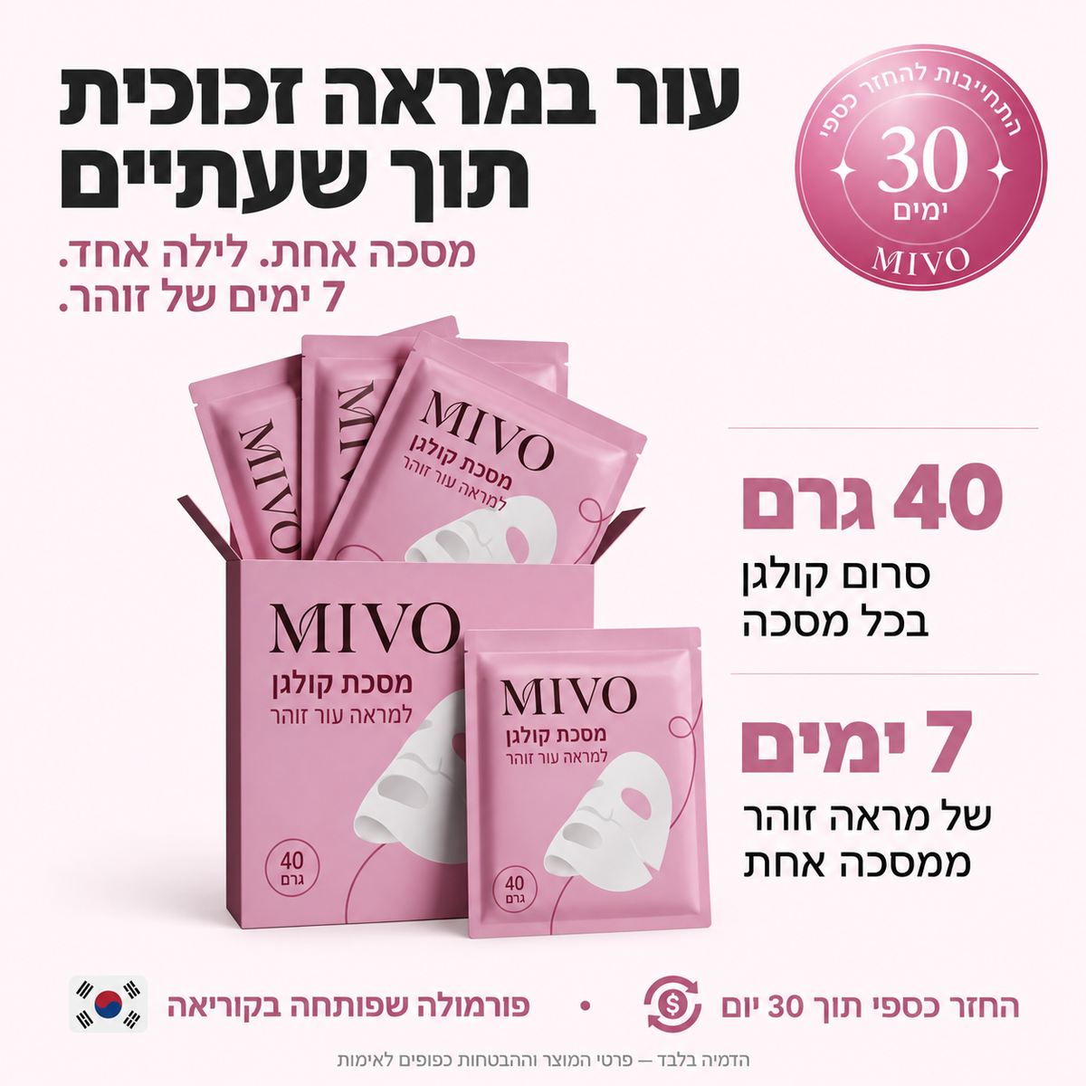 מסכת קולגן למראה עור זוהר 2.0